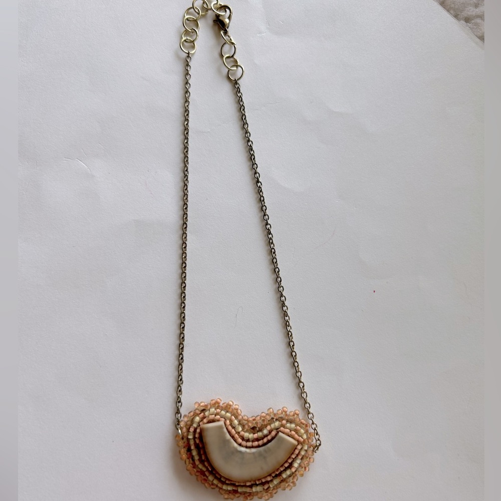 Beaded Carved Walrus Ivory Choker Necklace